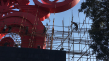 高郵市高速東入口雕塑油漆翻新工程開始啦....